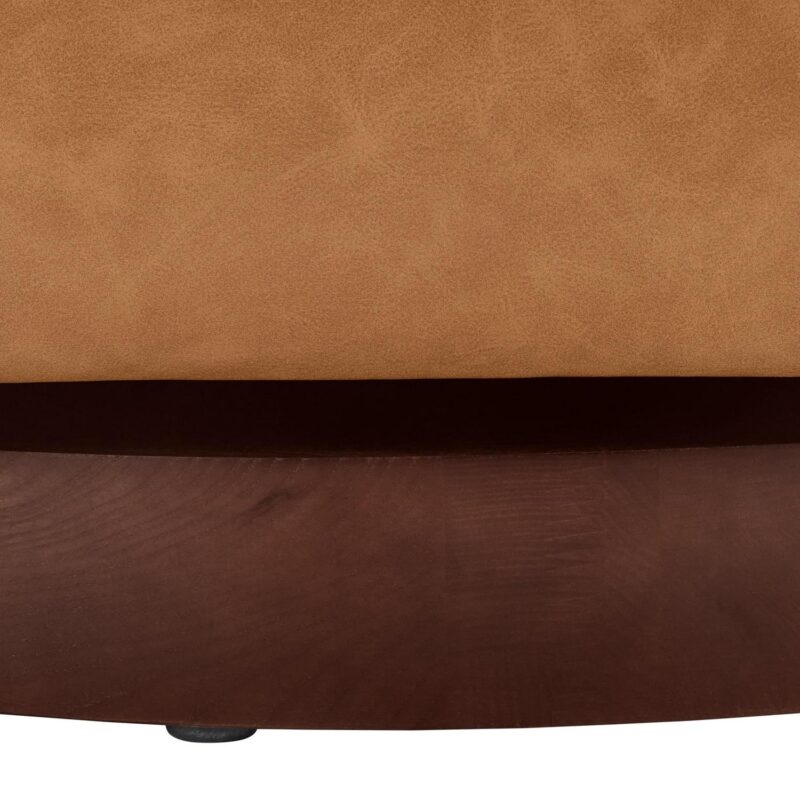Better Homes and Gardens Bradford Wooden Base Swivel Chair, Chestnut Faux Leather - Image 9