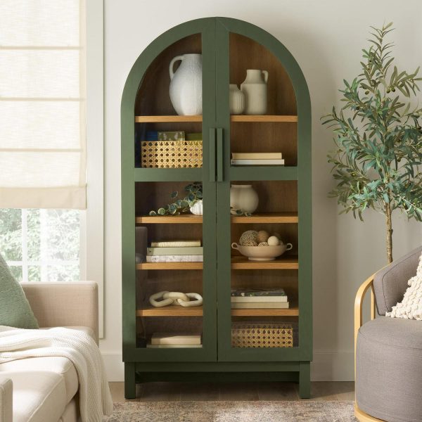 Better Homes and Gardens Juliet Arch Cabinet, Deep Green Finish