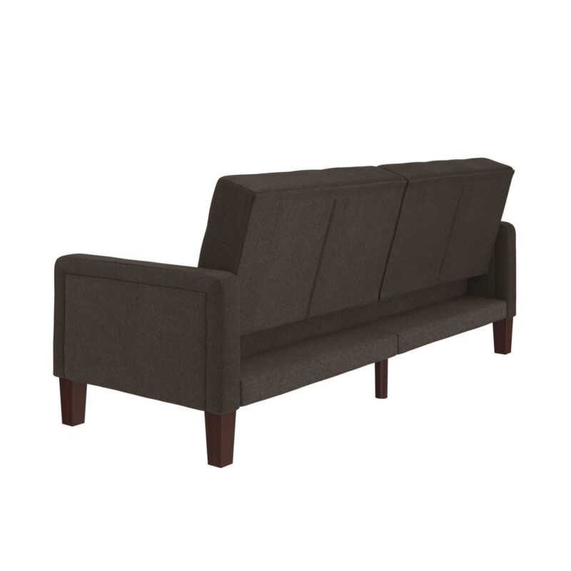 Better Homes and Gardens Porter Fabric Tufted Futon, Gray Linen - Image 6