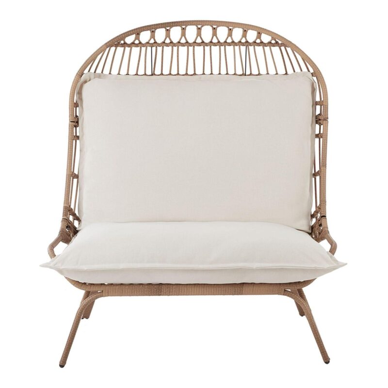 Better Homes and Gardens Willow Sage Outdoor Wicker Patio Cuddle Chair, Brown - Image 4