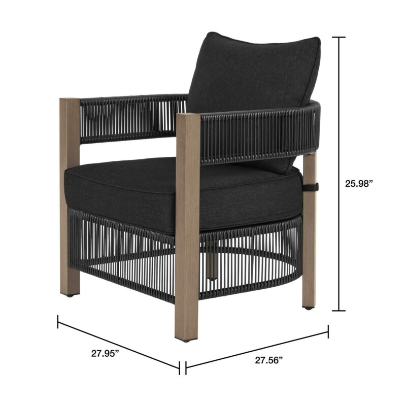 Better Homes and Gardens Tarren 5-Piece Wicker Outdoor Conversation Set, Black - Image 10