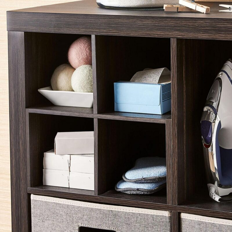 Better Homes and Gardens 9 Cube and 3 Better Homes and Gardens Quad Inserts Bundle-Tobacco Oak - Image 3