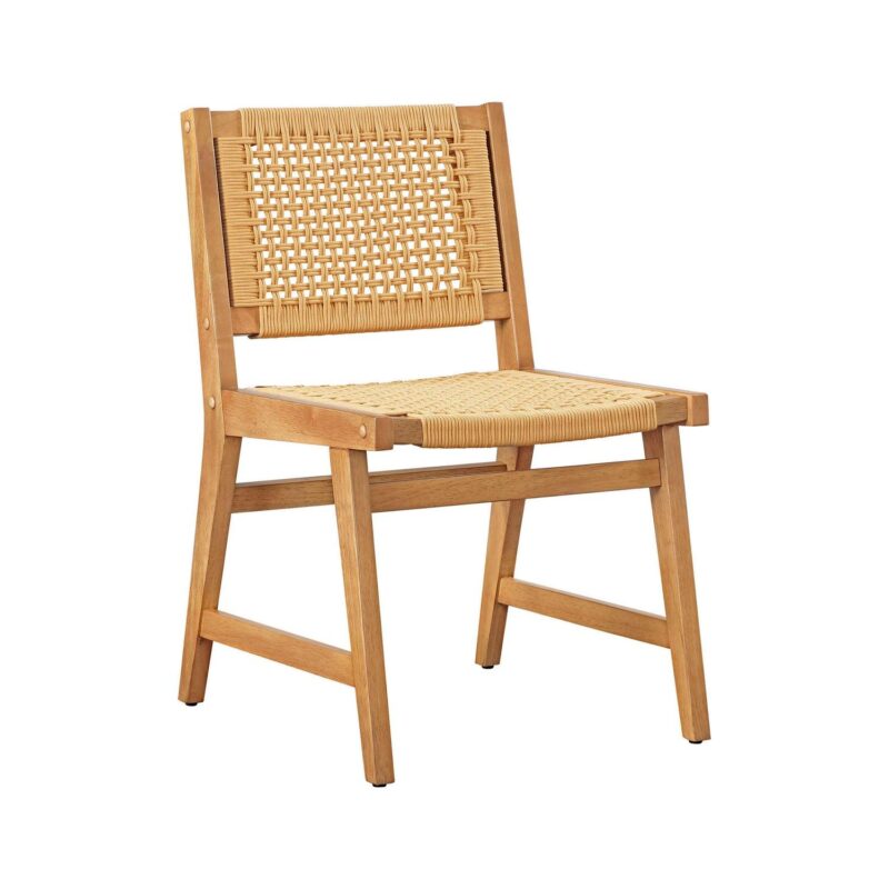 Better Homes and Gardens Vista Woven Coastal Dining Chairs 2 Pack, Light Honey Finish - Image 11