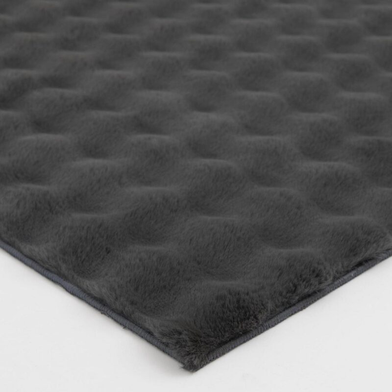 Better Homes and Gardens 7x10 Gray Faux Fur Bubbles Indoor Area Rug - Image 3