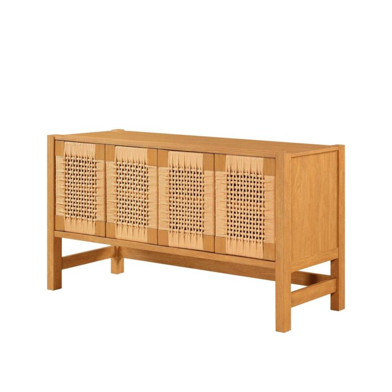 Better Homes and Gardens Vista Woven Coastal TV Stand for TVs up to 65 , Light Honey - Image 12