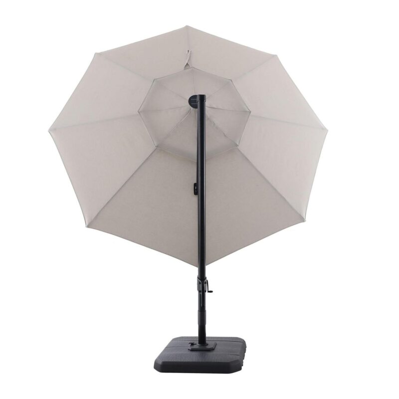 Better Homes and Gardens 11' Gray Octagonal Outdoor Cantilever Offset Patio Umbrella and Weighted Base - Image 4