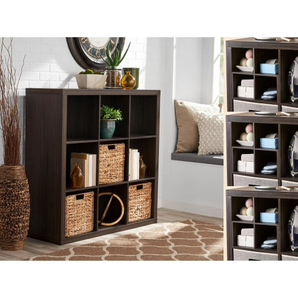 Better Homes and Gardens 9 Cube and 3 Better Homes and Gardens Quad Inserts Bundle-Tobacco Oak