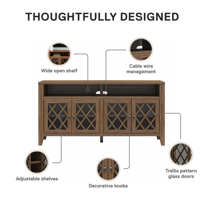 Better Homes and Gardens Trellis TV Stand for TVs up to 65 , Walnut - Image 11