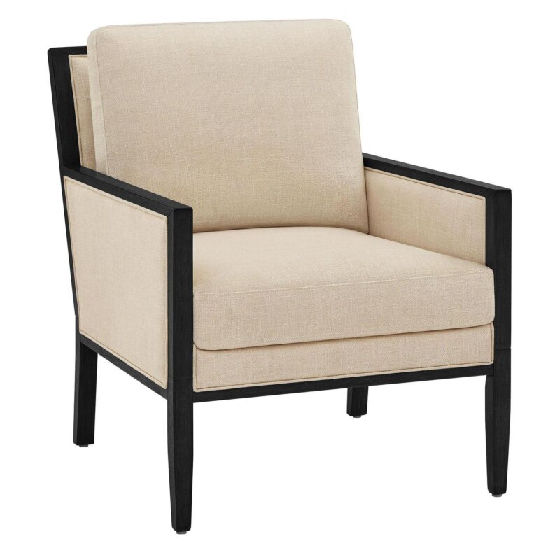Better Homes and Gardens Windsor Linen Armchair, Espresso Wood - Image 7
