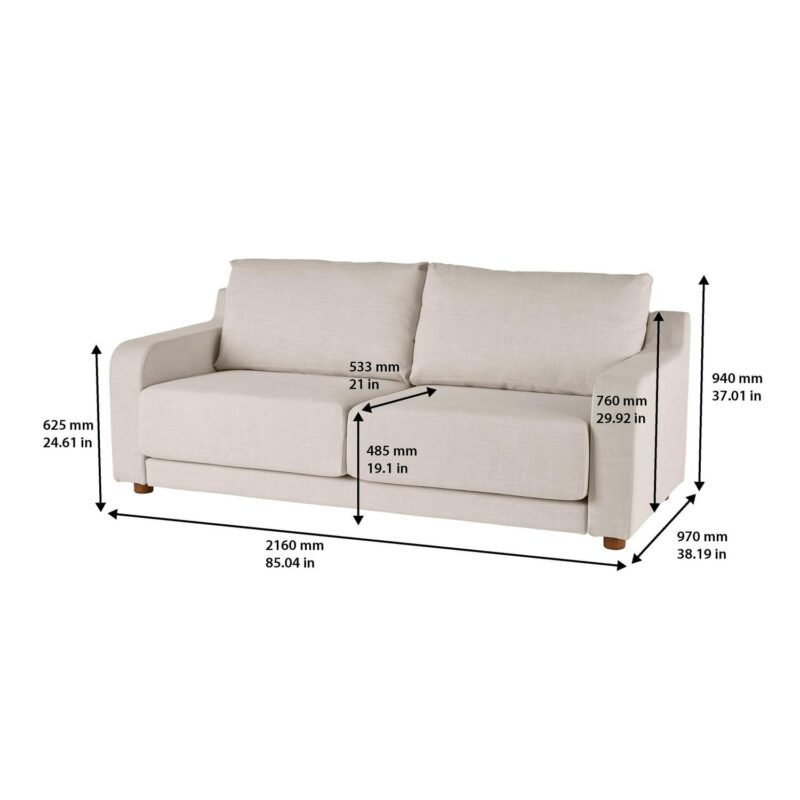 Better Homes and Gardens Owen 85.04  Slope Arm Sofa, Effie Linen - Image 3