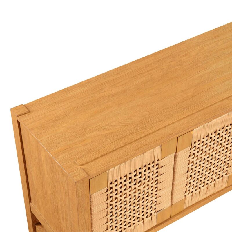 Better Homes and Gardens Vista Woven Coastal TV Stand for TVs up to 65 , Light Honey - Image 6