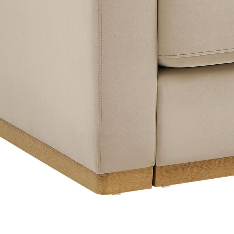 Better Homes and Gardens Lillian Channel Tufted Sofa 83.5  Beige Velvet - Image 7