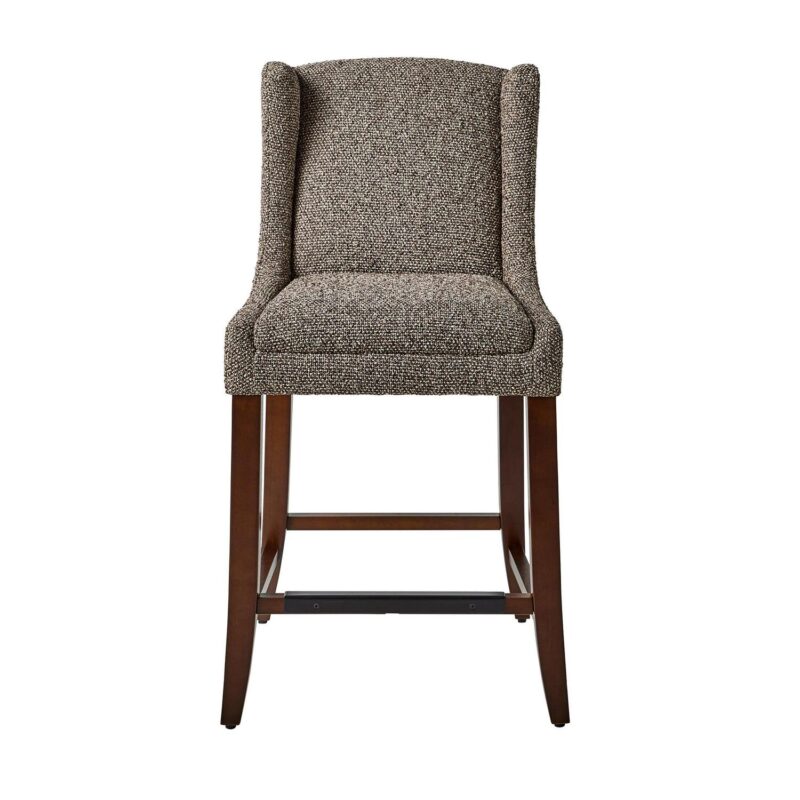 Better Homes and Gardens Windsor Upholstered Wingback Counter Stool 2 Pack, Truffle Brown - Image 2