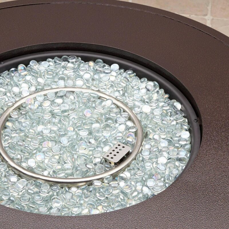 Better Homes and Gardens Colebrooke 37  Round 50,000 BTU Propane Gas Fire Pit Table with Glass Beads, Metal Lid and Protective Cover - Image 3