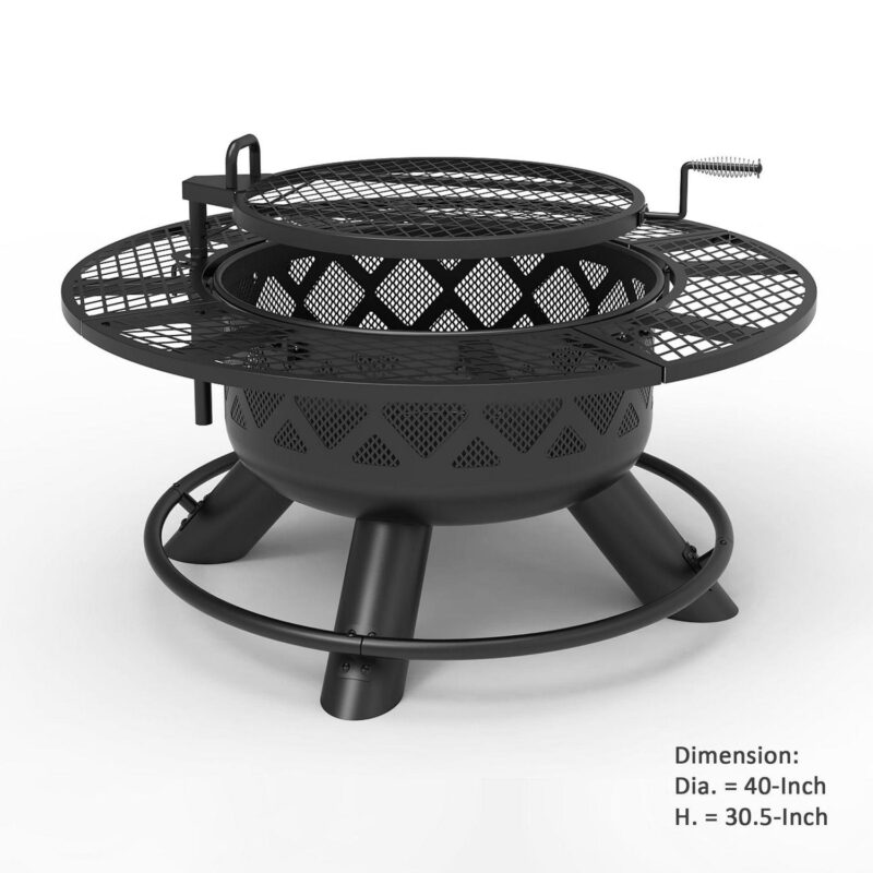 Big Horn 40in Ranch Fire Pit, with Cover - Image 8