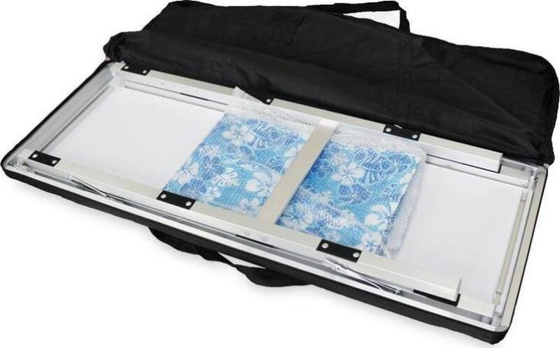Black Folding Portable Party Bar with Patented Multi-Color LED Lights, Storage Shelf, Carrying Bag, and 2 Skirts (40  L x 36  H) - Single - Image 3