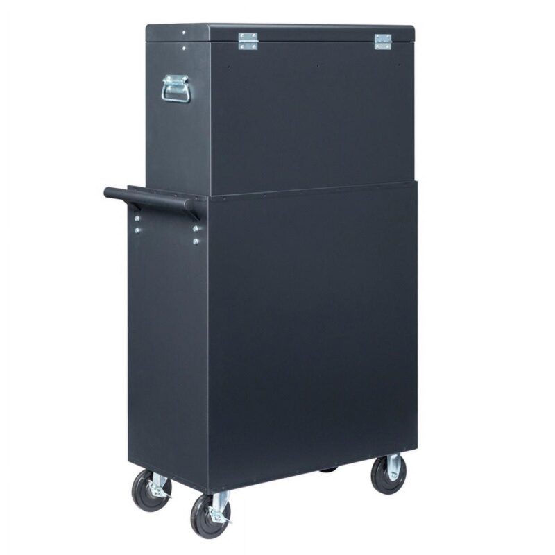 Black Heavy-Duty Steel Tool Cabinet with 5 Drawers and Wheels a 61.8cm Professional Industrial Tool Storage for Workshop, Garage, Auto Repair - Image 5