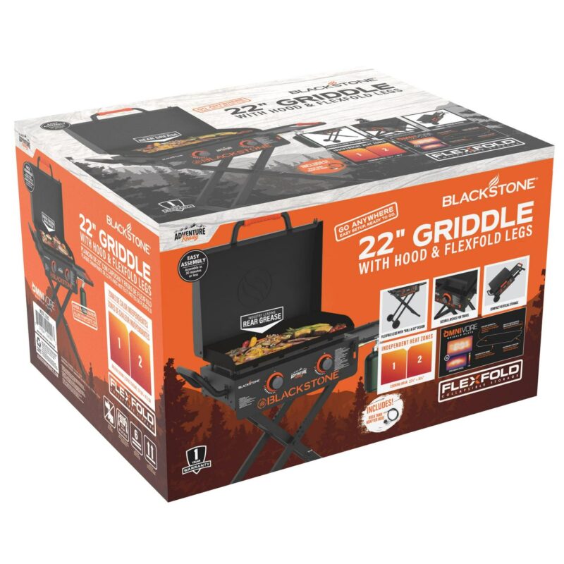 Blackstone Adventure Ready 2-Burner 22  Propane Omnivore Griddle with Flex-fold Legs - Image 3