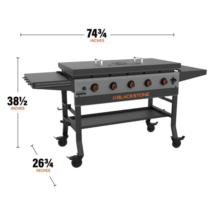 Blackstone Bronco 5-Burner 44  Omnivore Propane Griddle with Hard Cover - Image 11