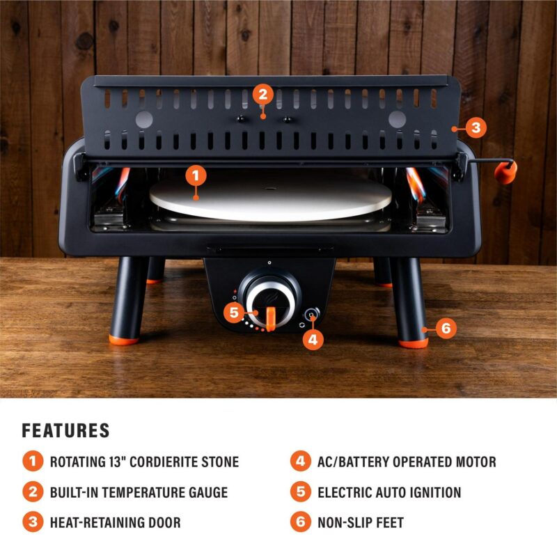 Blackstone Outdoor Tabletop Propane Pizza Oven with 13a Rotating Pizza Stone - Image 5