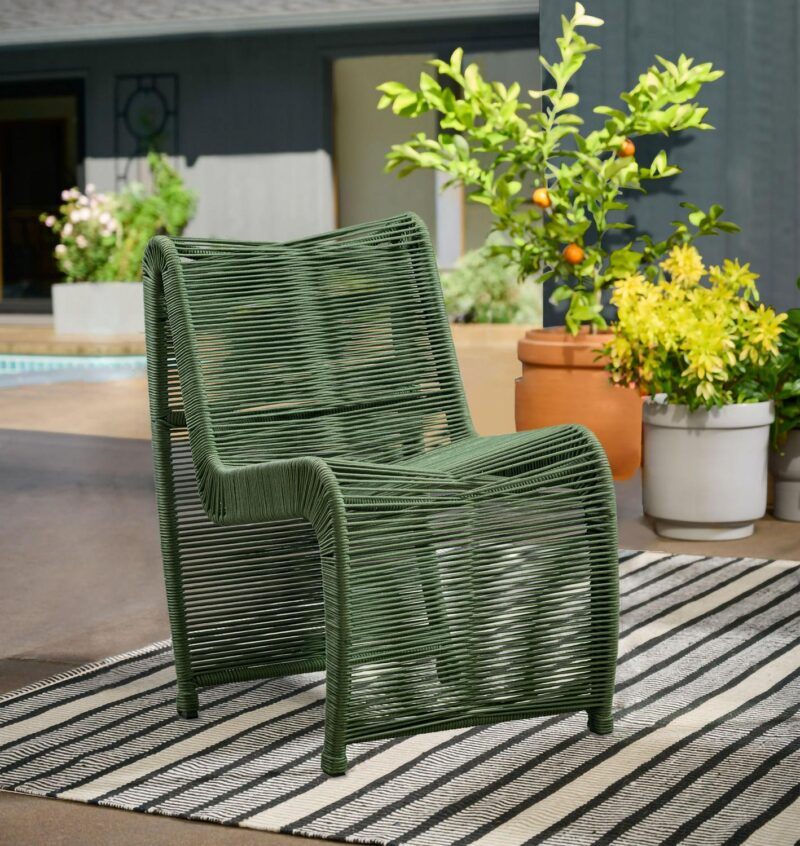 Boraam Lorenzo Rope Outdoor Patio Chairs, Set of 2 - Olive Green - Image 10
