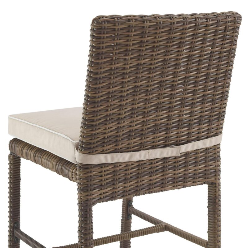 Bradenton 5Pc Outdoor Wicker Dining Set Sand/Weathered Brown - Dining Table and 4 Dining Chairs - Image 9