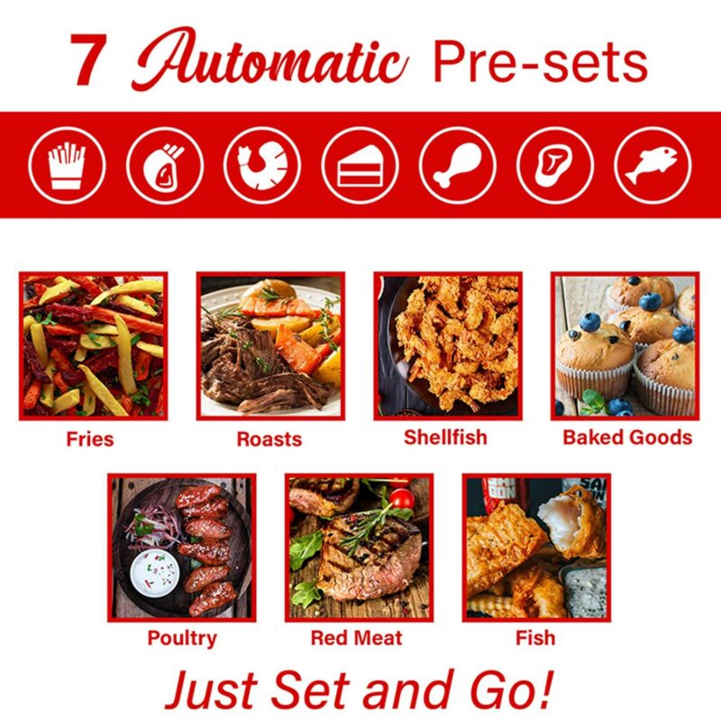 Brentwood Small 1400 Watt 4 Quart Electric Digital Air Fryer with Temperature Control in Red - Image 3