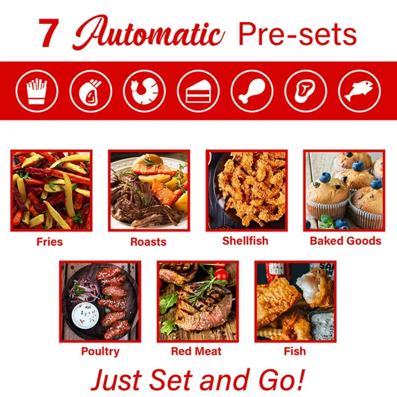 Brentwood Small 1400 Watt 4 Quart Electric Digital Air Fryer with Temperature Control in Red - Image 3