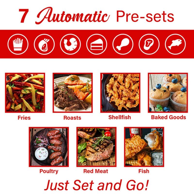 Brentwood Small 1400 Watt 4 Quart Electric Digital Air Fryer with Temperature Control in White - Image 3