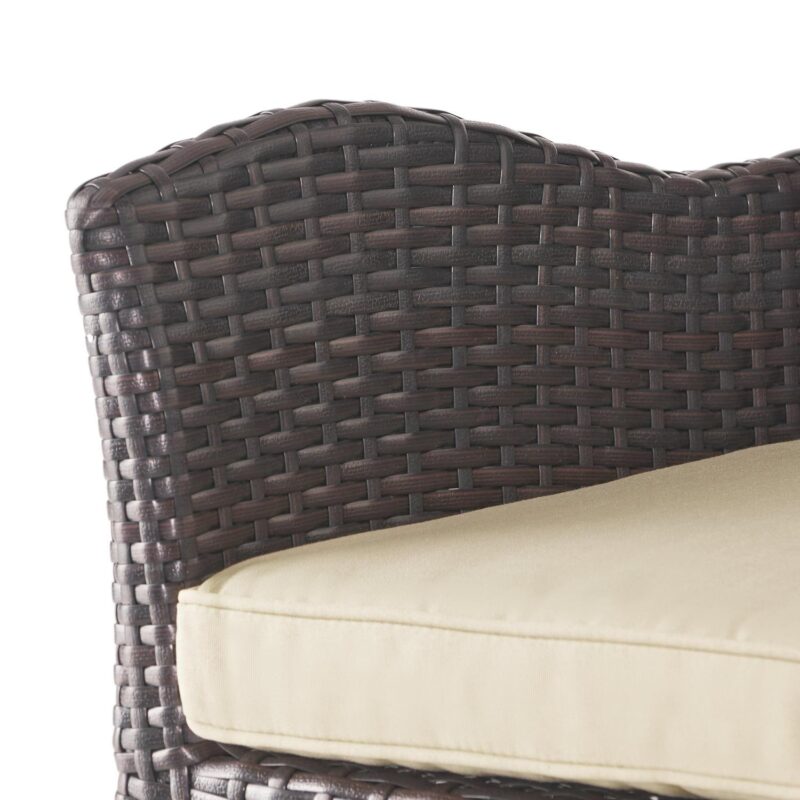 Brown Wicker Swivel Armed Barstool - Image 10