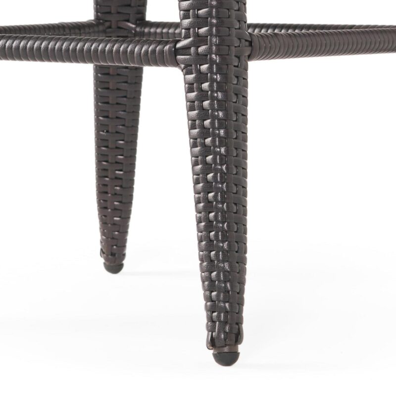 Brown Wicker Swivel Armed Barstool - Image 4