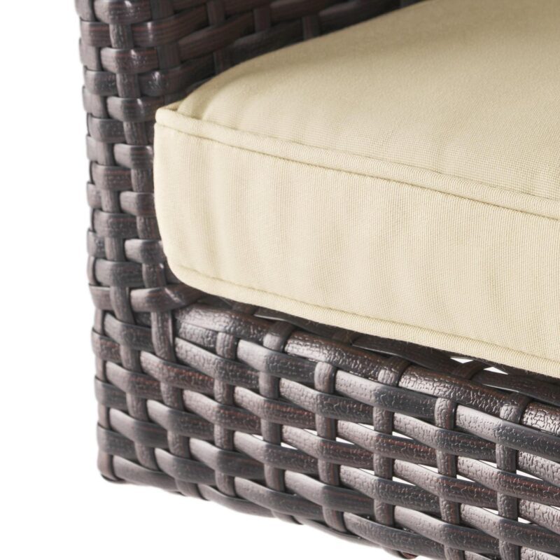 Brown Wicker Swivel Armed Barstool - Image 9