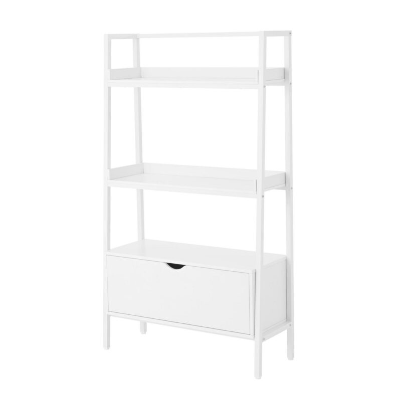 Build Your Own Furniture Kids Ladder Bookcase with Drawer, White - Image 2