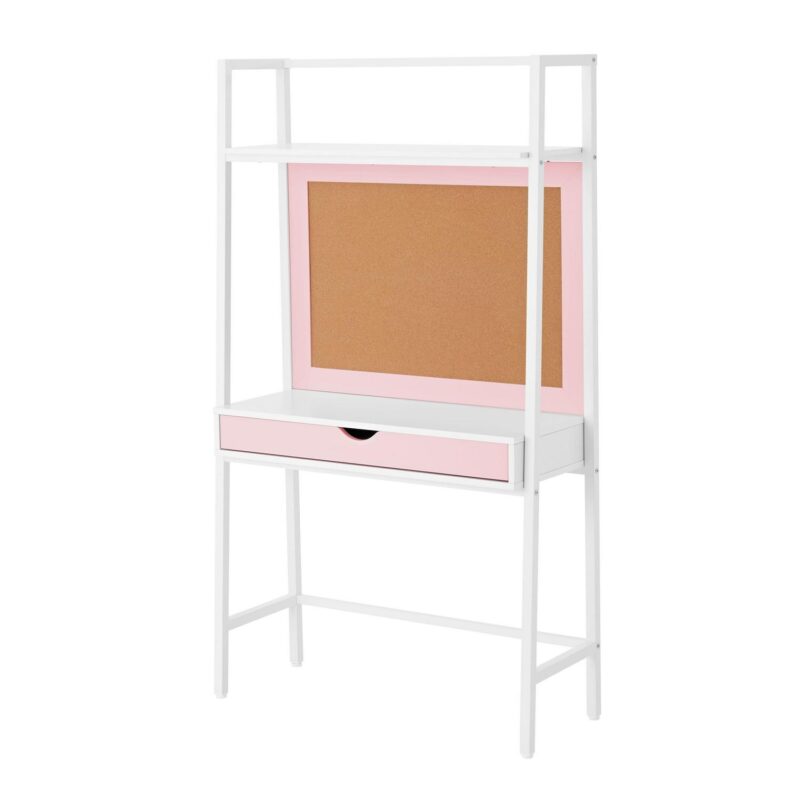 Build Your Own Furniture Kids Ladder Desk with Bulletin Board, Pink/White - Image 3