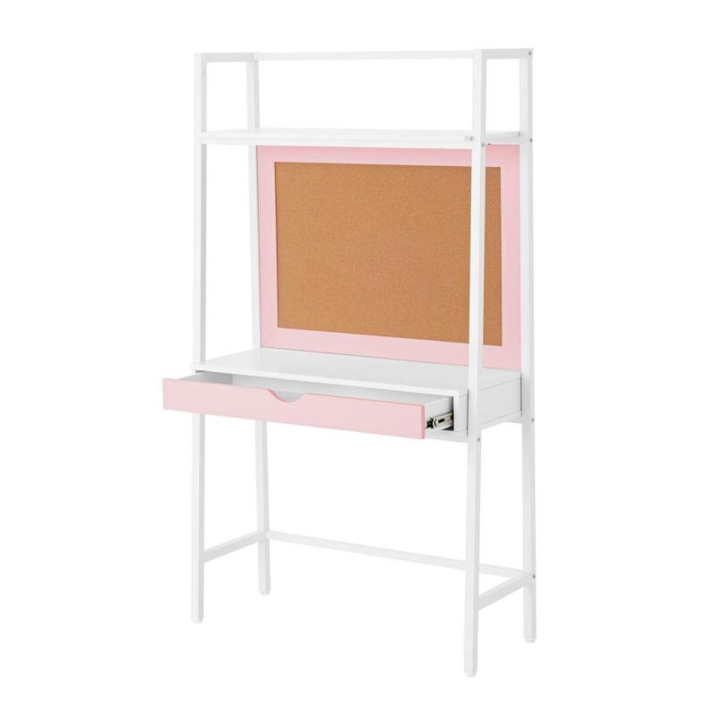 Build Your Own Furniture Kids Ladder Desk with Bulletin Board, Pink/White - Image 4