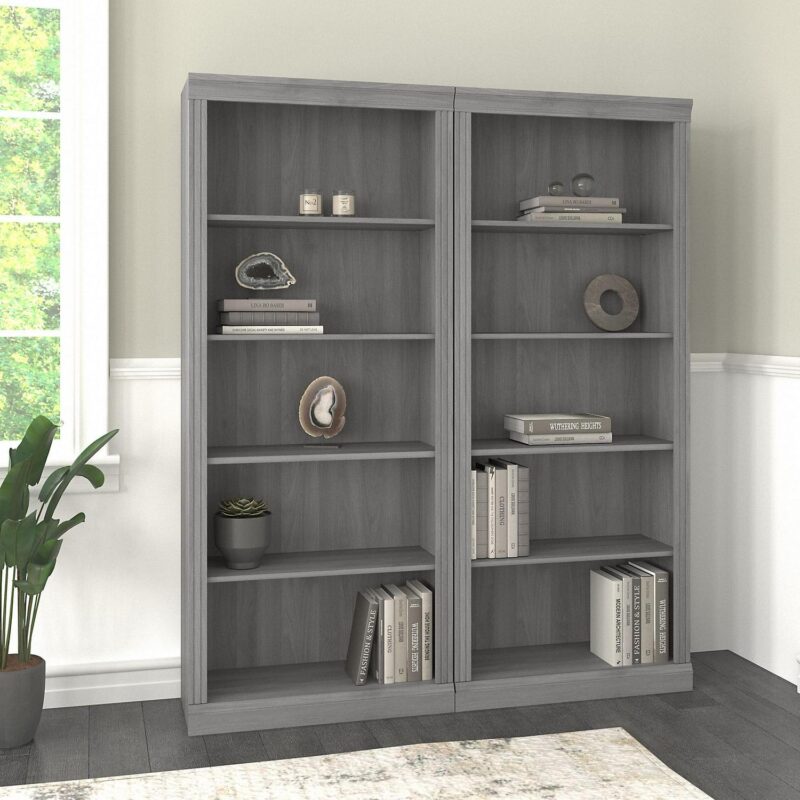 Bush Furniture Saratoga Tall 5 Shelf Bookcase - Set of 2 - Image 7