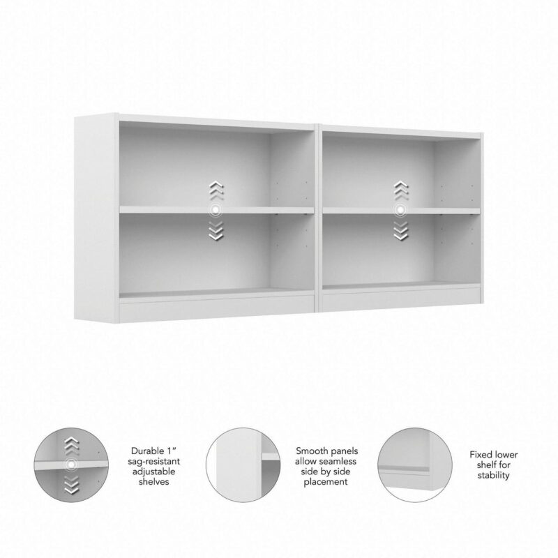 Bush Furniture Universal 2 Shelf Bookcase Set of 2 - Image 7