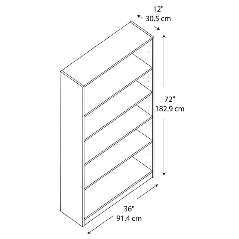 Bush Furniture Universal 5 Shelf Bookcase in Vogue Cherry - Image 3