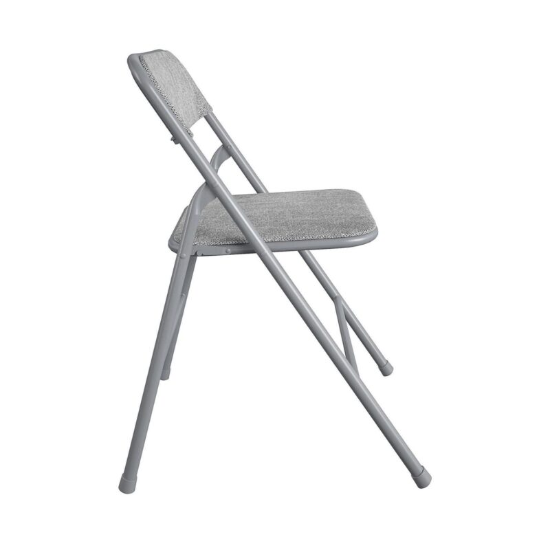 COSCO 34  Vinyl Folding Card Table with 4 Fabric Folding Chairs, Gray - Image 9