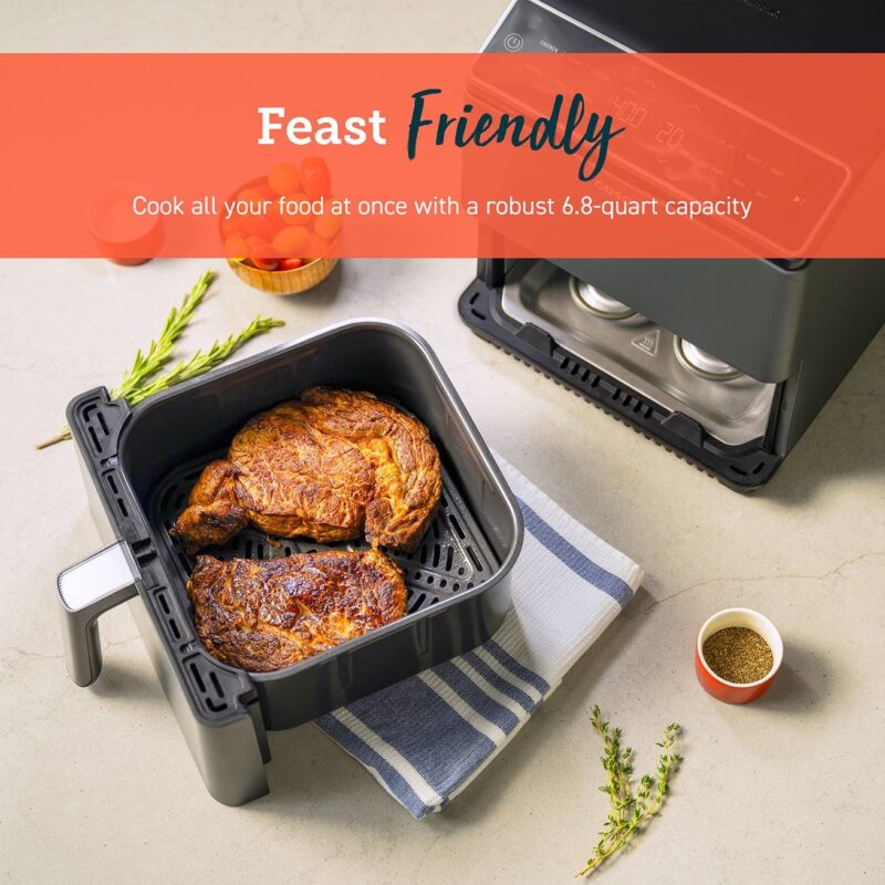 COSORI Dual Blaze 6.8qt Ceramic Coating Smart Air Fryer - Dark Gray - Image 11
