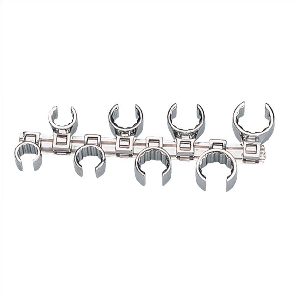 CROWFOOT WRENCH SET 3/8DR 12PT W/RAIL