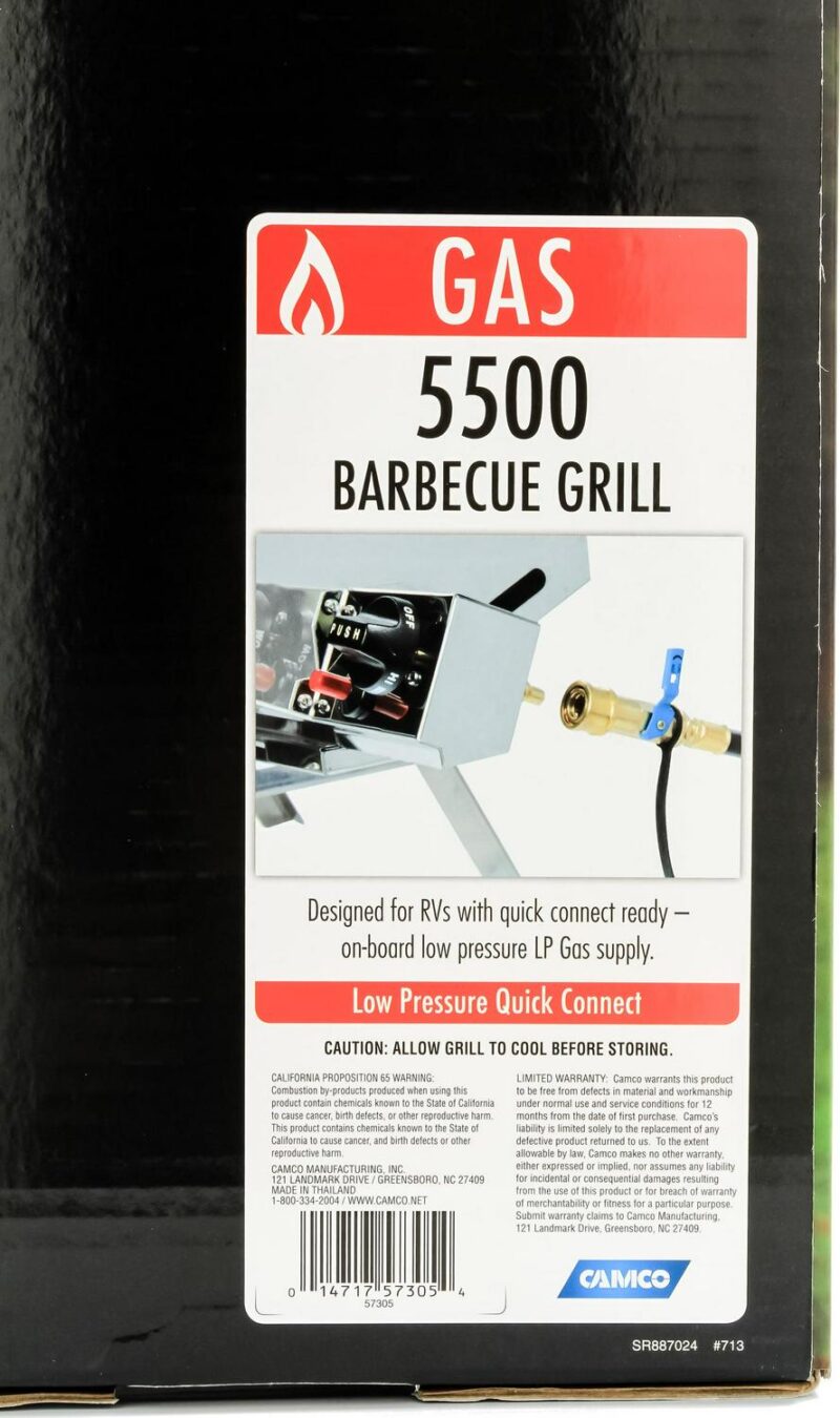 Camco 57305 Olympian 5500 Stainless Steel Portable/RV Grill - Image 13