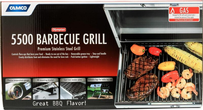 Camco 57305 Olympian 5500 Stainless Steel Portable/RV Grill - Image 8