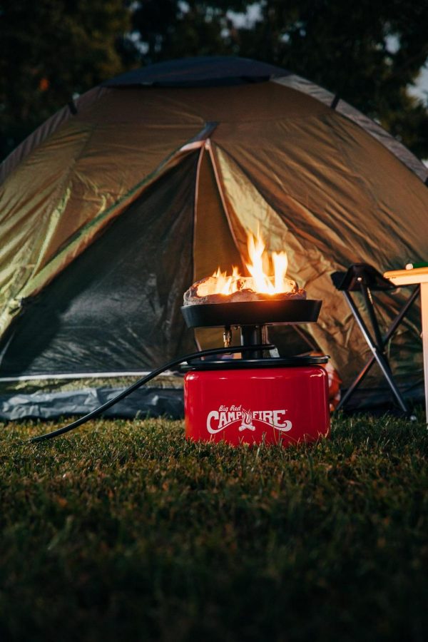 Camco 58035 Big Red Campfire, Approved for RV Campgrounds, Includes 10-Foot Propane Hose