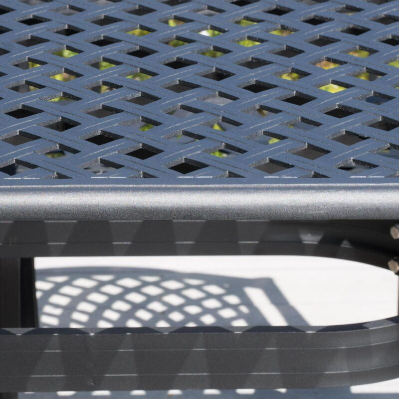 Caruba Outdoor Cast Aluminum Rectangle Dining Table, Black Sand - Image 2