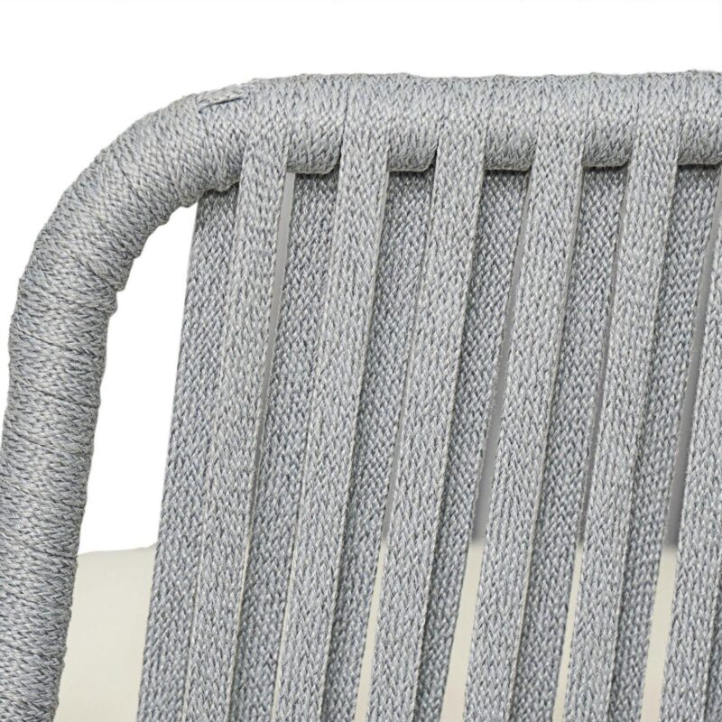 Cassants Upholstered Outdoor Patio Lounge Chair with Iron Base, Acacia Wood, Beige - Image 7
