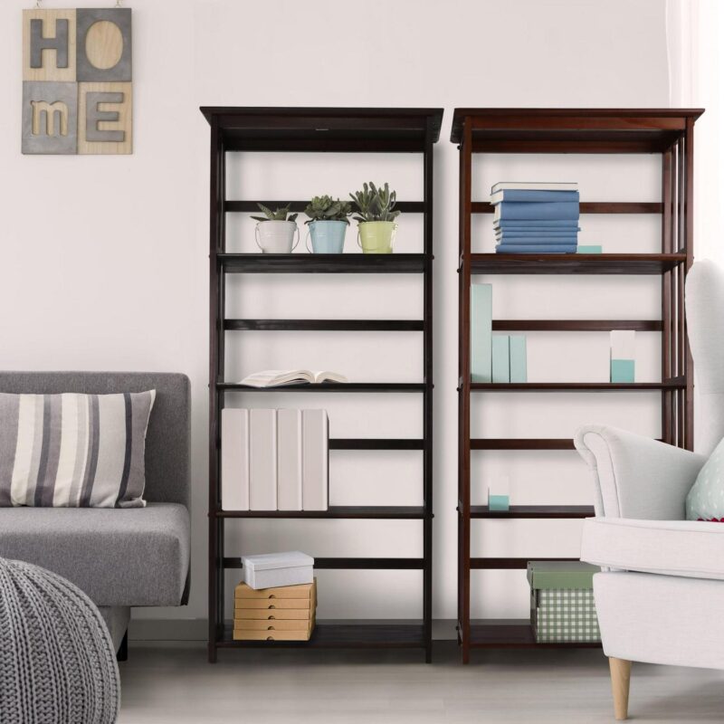 Casual Home Mission Style 5-Shelf Bookcase, Walnut - Image 9