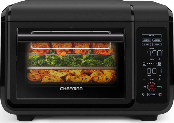 Chefman EasyAir 15 Qt. Toaster Oven Air Fryer, 5 Cooking Functions and 450A F Max Temperature a Black