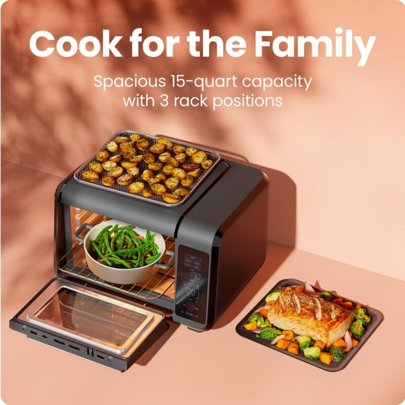 Chefman EasyAir 15 Qt. Toaster Oven Air Fryer, 5 Cooking Functions and 450A F Max Temperature a Black - Image 4