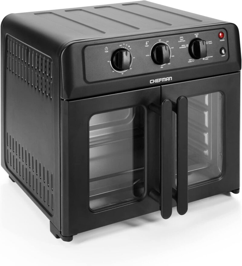 Chefman XL Air Fryer Oven w/ French Doors, 26 Qt Capacity, 5 Functions - Black, New - Image 6
